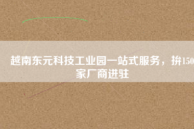 越南東元科技工業(yè)園一站式服務，拚150家廠商進駐