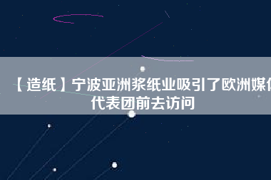 【造紙】寧波亞洲漿紙業(yè)吸引了歐洲媒體代表團(tuán)前去訪(fǎng)問(wèn)