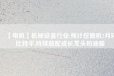 【電機(jī)】機(jī)械設(shè)備行業(yè):預(yù)計(jì)挖掘機(jī)2月環(huán)比持平,持續(xù)超配成長龍頭和油服 - TECO東元電機(jī) | 變頻器·伺服電機(jī)·減速機(jī)·電機(jī)解決方案