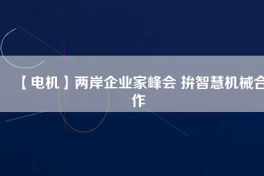 【電機(jī)】兩岸企業(yè)家峰會 拚智慧機(jī)械合作 - TECO東元電機(jī) | 變頻器·伺服電機(jī)·減速機(jī)·電機(jī)解決方案