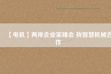 【電機(jī)】兩岸企業(yè)家峰會 拚智慧機(jī)械合作 - TECO東元電機(jī) | 變頻器·伺服電機(jī)·減速機(jī)·電機(jī)解決方案