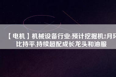 【電機(jī)】機(jī)械設(shè)備行業(yè):預(yù)計(jì)挖掘機(jī)2月環(huán)比持平,持續(xù)超配成長龍頭和油服 - TECO東元電機(jī) | 變頻器·伺服電機(jī)·減速機(jī)·電機(jī)解決方案