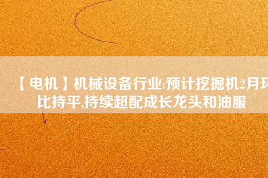 【電機(jī)】機(jī)械設(shè)備行業(yè):預(yù)計(jì)挖掘機(jī)2月環(huán)比持平,持續(xù)超配成長龍頭和油服 - TECO東元電機(jī) | 變頻器·伺服電機(jī)·減速機(jī)·電機(jī)解決方案