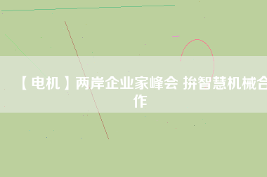 【電機(jī)】兩岸企業(yè)家峰會 拚智慧機(jī)械合作 - TECO東元電機(jī) | 變頻器·伺服電機(jī)·減速機(jī)·電機(jī)解決方案