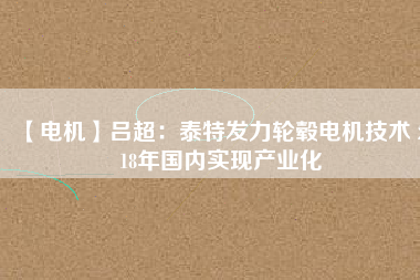 【電機(jī)】呂超:泰特發(fā)力輪轂電機(jī)技術(shù) 2018年國(guó)內(nèi)實(shí)現(xiàn)產(chǎn)業(yè)化 - TECO東元電機(jī) | 變頻器·伺服電機(jī)·減速機(jī)·電機(jī)解決方案
