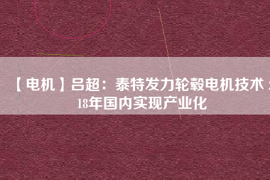 【電機(jī)】呂超:泰特發(fā)力輪轂電機(jī)技術(shù) 2018年國(guó)內(nèi)實(shí)現(xiàn)產(chǎn)業(yè)化 - TECO東元電機(jī) | 變頻器·伺服電機(jī)·減速機(jī)·電機(jī)解決方案