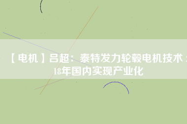 【電機(jī)】呂超:泰特發(fā)力輪轂電機(jī)技術(shù) 2018年國(guó)內(nèi)實(shí)現(xiàn)產(chǎn)業(yè)化 - TECO東元電機(jī) | 變頻器·伺服電機(jī)·減速機(jī)·電機(jī)解決方案