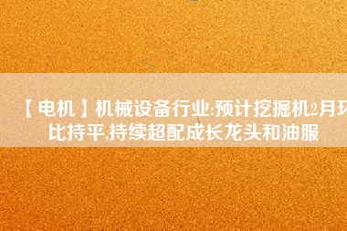 【電機(jī)】機(jī)械設(shè)備行業(yè):預(yù)計(jì)挖掘機(jī)2月環(huán)比持平,持續(xù)超配成長龍頭和油服 - TECO東元電機(jī) | 變頻器·伺服電機(jī)·減速機(jī)·電機(jī)解決方案
