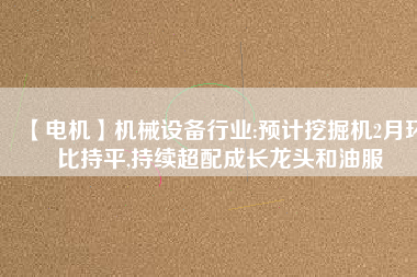 【電機(jī)】機(jī)械設(shè)備行業(yè):預(yù)計(jì)挖掘機(jī)2月環(huán)比持平,持續(xù)超配成長龍頭和油服 - TECO東元電機(jī) | 變頻器·伺服電機(jī)·減速機(jī)·電機(jī)解決方案