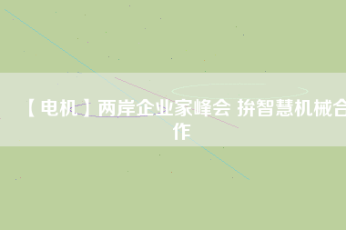 【電機(jī)】兩岸企業(yè)家峰會 拚智慧機(jī)械合作 - TECO東元電機(jī) | 變頻器·伺服電機(jī)·減速機(jī)·電機(jī)解決方案