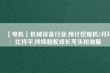 【電機(jī)】機(jī)械設(shè)備行業(yè):預(yù)計(jì)挖掘機(jī)2月環(huán)比持平,持續(xù)超配成長龍頭和油服 - TECO東元電機(jī) | 變頻器·伺服電機(jī)·減速機(jī)·電機(jī)解決方案