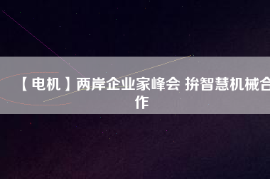 【電機(jī)】兩岸企業(yè)家峰會 拚智慧機(jī)械合作 - TECO東元電機(jī) | 變頻器·伺服電機(jī)·減速機(jī)·電機(jī)解決方案