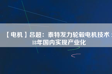 【電機(jī)】呂超:泰特發(fā)力輪轂電機(jī)技術(shù) 2018年國(guó)內(nèi)實(shí)現(xiàn)產(chǎn)業(yè)化 - TECO東元電機(jī) | 變頻器·伺服電機(jī)·減速機(jī)·電機(jī)解決方案