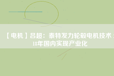 【電機(jī)】呂超:泰特發(fā)力輪轂電機(jī)技術(shù) 2018年國(guó)內(nèi)實(shí)現(xiàn)產(chǎn)業(yè)化 - TECO東元電機(jī) | 變頻器·伺服電機(jī)·減速機(jī)·電機(jī)解決方案