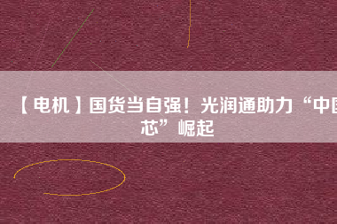 【電機(jī)】國(guó)貨當(dāng)自強(qiáng)！光潤(rùn)通助力“中國(guó)芯”崛起 - TECO東元電機(jī) | 變頻器·伺服電機(jī)·減速機(jī)·電機(jī)解決方案