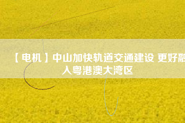 【電機】中山加快軌道交通建設(shè) 更好融入粵港澳大灣區(qū) - TECO東元電機 | 變頻器·伺服電機·減速機·電機解決方案