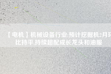 【電機(jī)】機(jī)械設(shè)備行業(yè):預(yù)計(jì)挖掘機(jī)2月環(huán)比持平,持續(xù)超配成長龍頭和油服 - TECO東元電機(jī) | 變頻器·伺服電機(jī)·減速機(jī)·電機(jī)解決方案