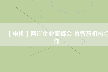 【電機(jī)】兩岸企業(yè)家峰會 拚智慧機(jī)械合作 - TECO東元電機(jī) | 變頻器·伺服電機(jī)·減速機(jī)·電機(jī)解決方案