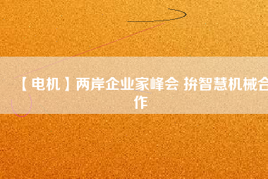 【電機(jī)】兩岸企業(yè)家峰會 拚智慧機(jī)械合作 - TECO東元電機(jī) | 變頻器·伺服電機(jī)·減速機(jī)·電機(jī)解決方案