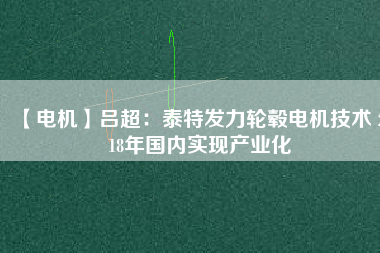 【電機(jī)】呂超:泰特發(fā)力輪轂電機(jī)技術(shù) 2018年國(guó)內(nèi)實(shí)現(xiàn)產(chǎn)業(yè)化 - TECO東元電機(jī) | 變頻器·伺服電機(jī)·減速機(jī)·電機(jī)解決方案