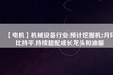 【電機(jī)】機(jī)械設(shè)備行業(yè):預(yù)計(jì)挖掘機(jī)2月環(huán)比持平,持續(xù)超配成長龍頭和油服 - TECO東元電機(jī) | 變頻器·伺服電機(jī)·減速機(jī)·電機(jī)解決方案