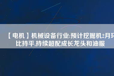 【電機(jī)】機(jī)械設(shè)備行業(yè):預(yù)計(jì)挖掘機(jī)2月環(huán)比持平,持續(xù)超配成長龍頭和油服 - TECO東元電機(jī) | 變頻器·伺服電機(jī)·減速機(jī)·電機(jī)解決方案