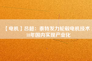 【電機(jī)】呂超:泰特發(fā)力輪轂電機(jī)技術(shù) 2018年國(guó)內(nèi)實(shí)現(xiàn)產(chǎn)業(yè)化 - TECO東元電機(jī) | 變頻器·伺服電機(jī)·減速機(jī)·電機(jī)解決方案