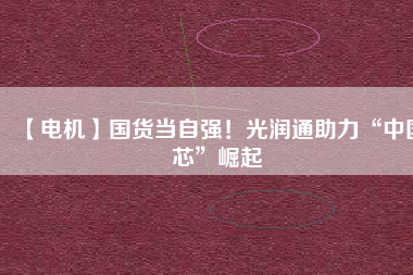 【電機(jī)】國(guó)貨當(dāng)自強(qiáng)！光潤(rùn)通助力“中國(guó)芯”崛起 - TECO東元電機(jī) | 變頻器·伺服電機(jī)·減速機(jī)·電機(jī)解決方案