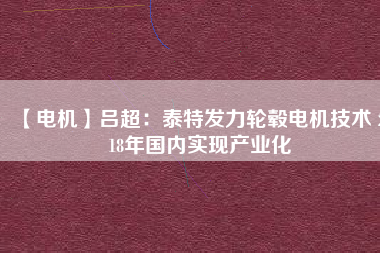 【電機(jī)】呂超:泰特發(fā)力輪轂電機(jī)技術(shù) 2018年國(guó)內(nèi)實(shí)現(xiàn)產(chǎn)業(yè)化 - TECO東元電機(jī) | 變頻器·伺服電機(jī)·減速機(jī)·電機(jī)解決方案