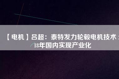 【電機(jī)】呂超:泰特發(fā)力輪轂電機(jī)技術(shù) 2018年國(guó)內(nèi)實(shí)現(xiàn)產(chǎn)業(yè)化 - TECO東元電機(jī) | 變頻器·伺服電機(jī)·減速機(jī)·電機(jī)解決方案