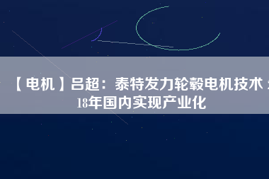 【電機(jī)】呂超:泰特發(fā)力輪轂電機(jī)技術(shù) 2018年國(guó)內(nèi)實(shí)現(xiàn)產(chǎn)業(yè)化 - TECO東元電機(jī) | 變頻器·伺服電機(jī)·減速機(jī)·電機(jī)解決方案