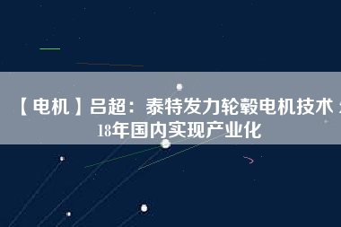 【電機(jī)】呂超:泰特發(fā)力輪轂電機(jī)技術(shù) 2018年國(guó)內(nèi)實(shí)現(xiàn)產(chǎn)業(yè)化 - TECO東元電機(jī) | 變頻器·伺服電機(jī)·減速機(jī)·電機(jī)解決方案