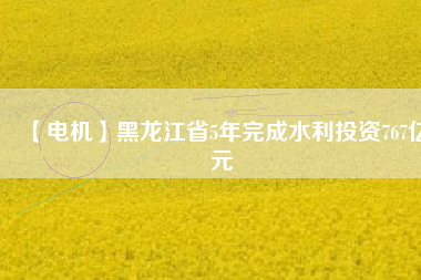 【電機(jī)】黑龍江省5年完成水利投資767億元 - TECO東元電機(jī) | 變頻器·伺服電機(jī)·減速機(jī)·電機(jī)解決方案