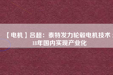 【電機(jī)】呂超:泰特發(fā)力輪轂電機(jī)技術(shù) 2018年國(guó)內(nèi)實(shí)現(xiàn)產(chǎn)業(yè)化 - TECO東元電機(jī) | 變頻器·伺服電機(jī)·減速機(jī)·電機(jī)解決方案