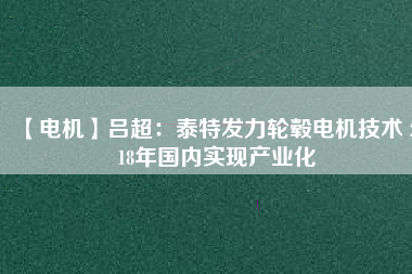 【電機(jī)】呂超:泰特發(fā)力輪轂電機(jī)技術(shù) 2018年國(guó)內(nèi)實(shí)現(xiàn)產(chǎn)業(yè)化 - TECO東元電機(jī) | 變頻器·伺服電機(jī)·減速機(jī)·電機(jī)解決方案