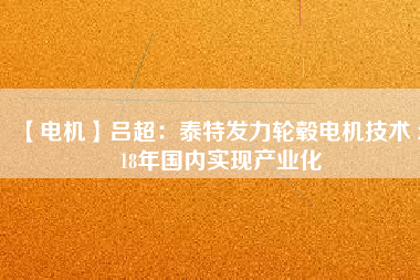 【電機(jī)】呂超:泰特發(fā)力輪轂電機(jī)技術(shù) 2018年國(guó)內(nèi)實(shí)現(xiàn)產(chǎn)業(yè)化 - TECO東元電機(jī) | 變頻器·伺服電機(jī)·減速機(jī)·電機(jī)解決方案