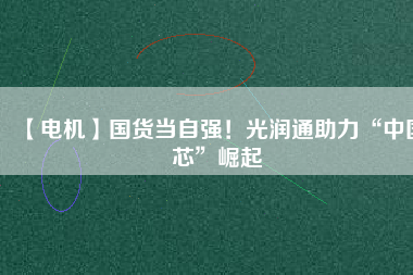 【電機(jī)】國(guó)貨當(dāng)自強(qiáng)！光潤(rùn)通助力“中國(guó)芯”崛起 - TECO東元電機(jī) | 變頻器·伺服電機(jī)·減速機(jī)·電機(jī)解決方案