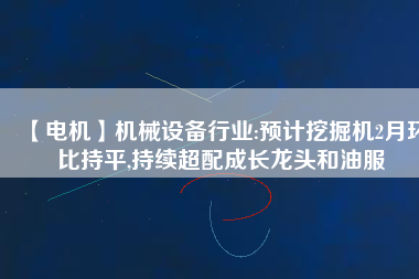 【電機(jī)】機(jī)械設(shè)備行業(yè):預(yù)計(jì)挖掘機(jī)2月環(huán)比持平,持續(xù)超配成長龍頭和油服 - TECO東元電機(jī) | 變頻器·伺服電機(jī)·減速機(jī)·電機(jī)解決方案