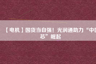 【電機(jī)】國(guó)貨當(dāng)自強(qiáng)！光潤(rùn)通助力“中國(guó)芯”崛起 - TECO東元電機(jī) | 變頻器·伺服電機(jī)·減速機(jī)·電機(jī)解決方案