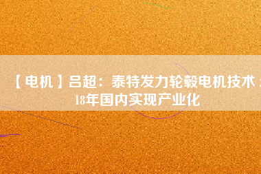 【電機(jī)】呂超:泰特發(fā)力輪轂電機(jī)技術(shù) 2018年國(guó)內(nèi)實(shí)現(xiàn)產(chǎn)業(yè)化 - TECO東元電機(jī) | 變頻器·伺服電機(jī)·減速機(jī)·電機(jī)解決方案