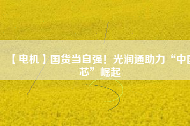 【電機(jī)】國(guó)貨當(dāng)自強(qiáng)！光潤(rùn)通助力“中國(guó)芯”崛起 - TECO東元電機(jī) | 變頻器·伺服電機(jī)·減速機(jī)·電機(jī)解決方案