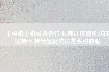 【電機(jī)】機(jī)械設(shè)備行業(yè):預(yù)計(jì)挖掘機(jī)2月環(huán)比持平,持續(xù)超配成長龍頭和油服 - TECO東元電機(jī) | 變頻器·伺服電機(jī)·減速機(jī)·電機(jī)解決方案