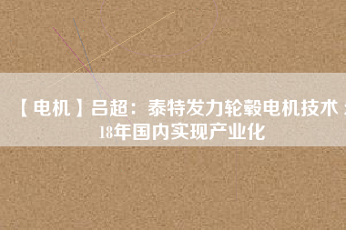 【電機(jī)】呂超:泰特發(fā)力輪轂電機(jī)技術(shù) 2018年國(guó)內(nèi)實(shí)現(xiàn)產(chǎn)業(yè)化 - TECO東元電機(jī) | 變頻器·伺服電機(jī)·減速機(jī)·電機(jī)解決方案