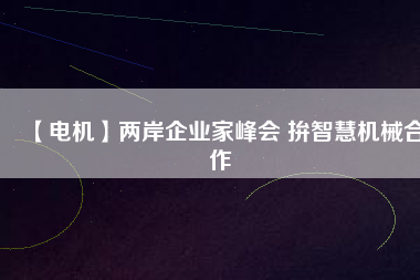 【電機(jī)】兩岸企業(yè)家峰會 拚智慧機(jī)械合作 - TECO東元電機(jī) | 變頻器·伺服電機(jī)·減速機(jī)·電機(jī)解決方案