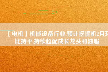 【電機(jī)】機(jī)械設(shè)備行業(yè):預(yù)計(jì)挖掘機(jī)2月環(huán)比持平,持續(xù)超配成長龍頭和油服 - TECO東元電機(jī) | 變頻器·伺服電機(jī)·減速機(jī)·電機(jī)解決方案