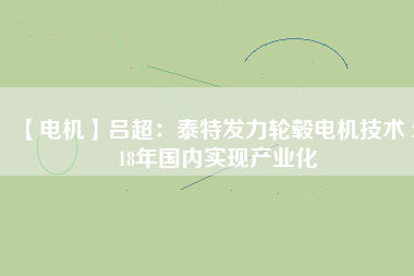 【電機(jī)】呂超:泰特發(fā)力輪轂電機(jī)技術(shù) 2018年國(guó)內(nèi)實(shí)現(xiàn)產(chǎn)業(yè)化 - TECO東元電機(jī) | 變頻器·伺服電機(jī)·減速機(jī)·電機(jī)解決方案