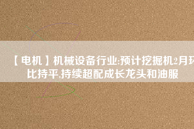 【電機(jī)】機(jī)械設(shè)備行業(yè):預(yù)計(jì)挖掘機(jī)2月環(huán)比持平,持續(xù)超配成長龍頭和油服 - TECO東元電機(jī) | 變頻器·伺服電機(jī)·減速機(jī)·電機(jī)解決方案