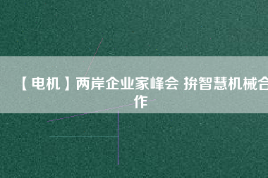 【電機(jī)】兩岸企業(yè)家峰會 拚智慧機(jī)械合作 - TECO東元電機(jī) | 變頻器·伺服電機(jī)·減速機(jī)·電機(jī)解決方案