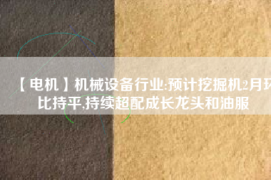 【電機(jī)】機(jī)械設(shè)備行業(yè):預(yù)計(jì)挖掘機(jī)2月環(huán)比持平,持續(xù)超配成長龍頭和油服 - TECO東元電機(jī) | 變頻器·伺服電機(jī)·減速機(jī)·電機(jī)解決方案