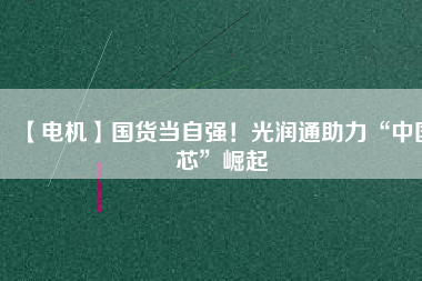 【電機(jī)】國(guó)貨當(dāng)自強(qiáng)！光潤(rùn)通助力“中國(guó)芯”崛起 - TECO東元電機(jī) | 變頻器·伺服電機(jī)·減速機(jī)·電機(jī)解決方案